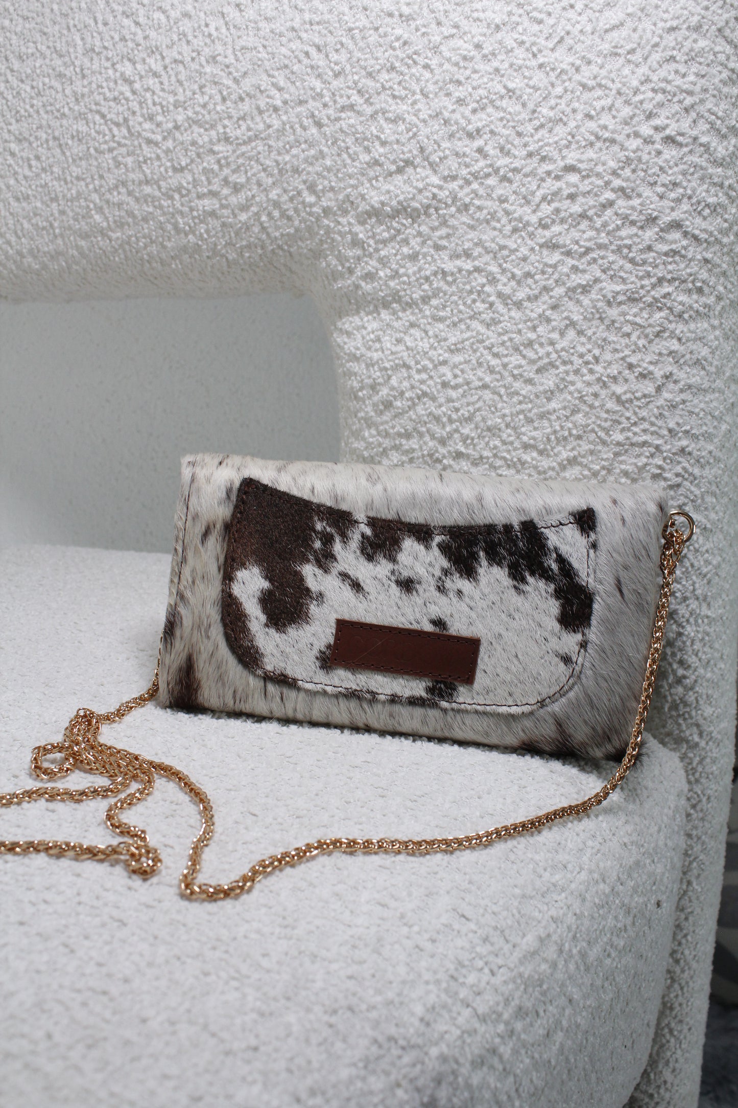 Wallet cow white & coffe