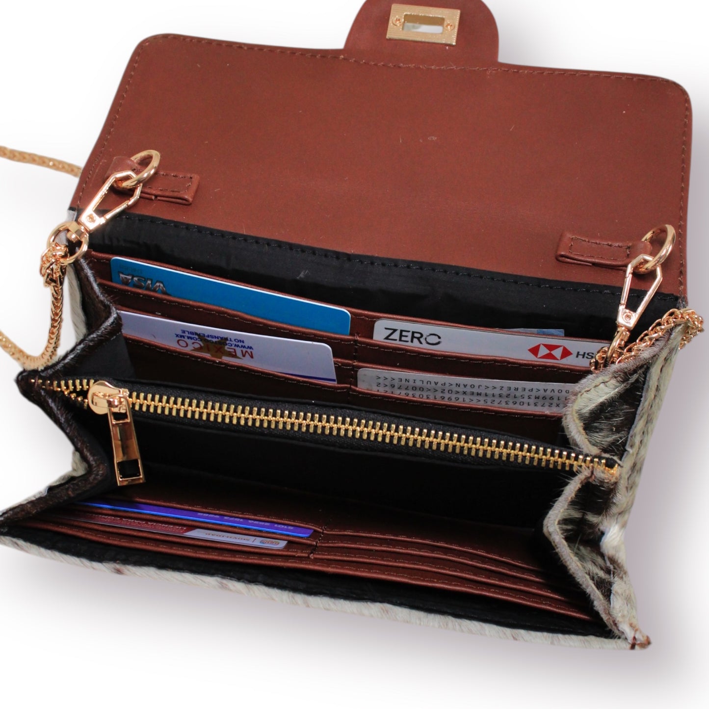 Wallet cow white & coffe