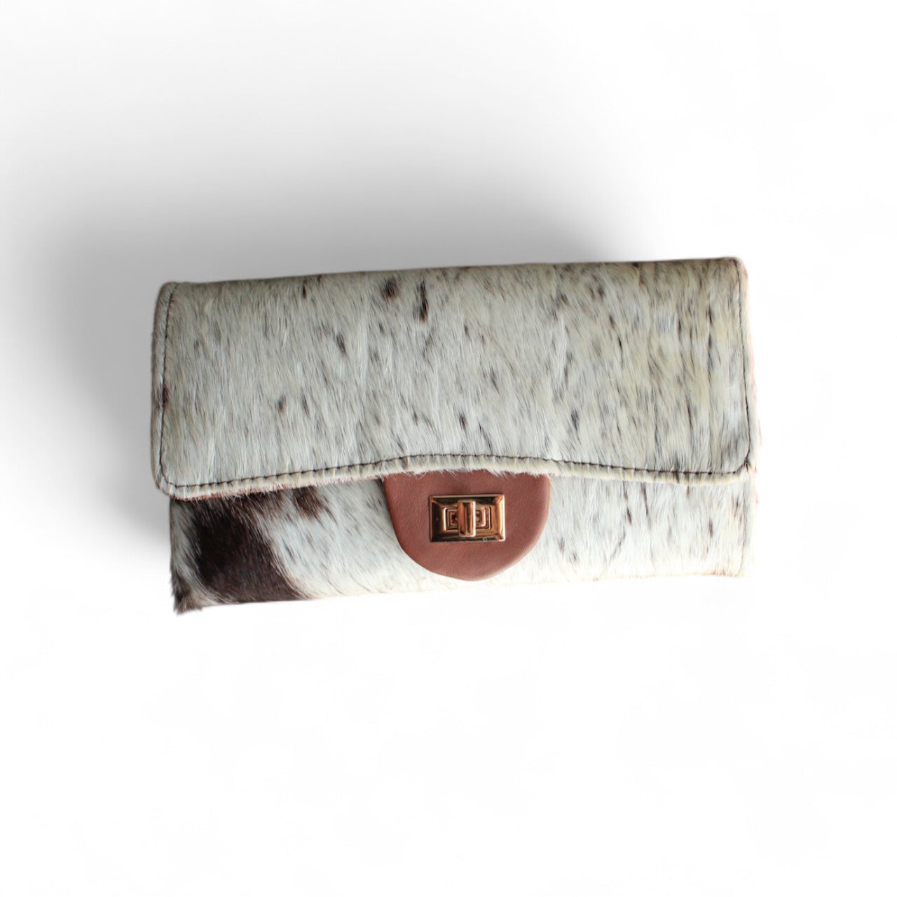 Wallet cow white & coffe