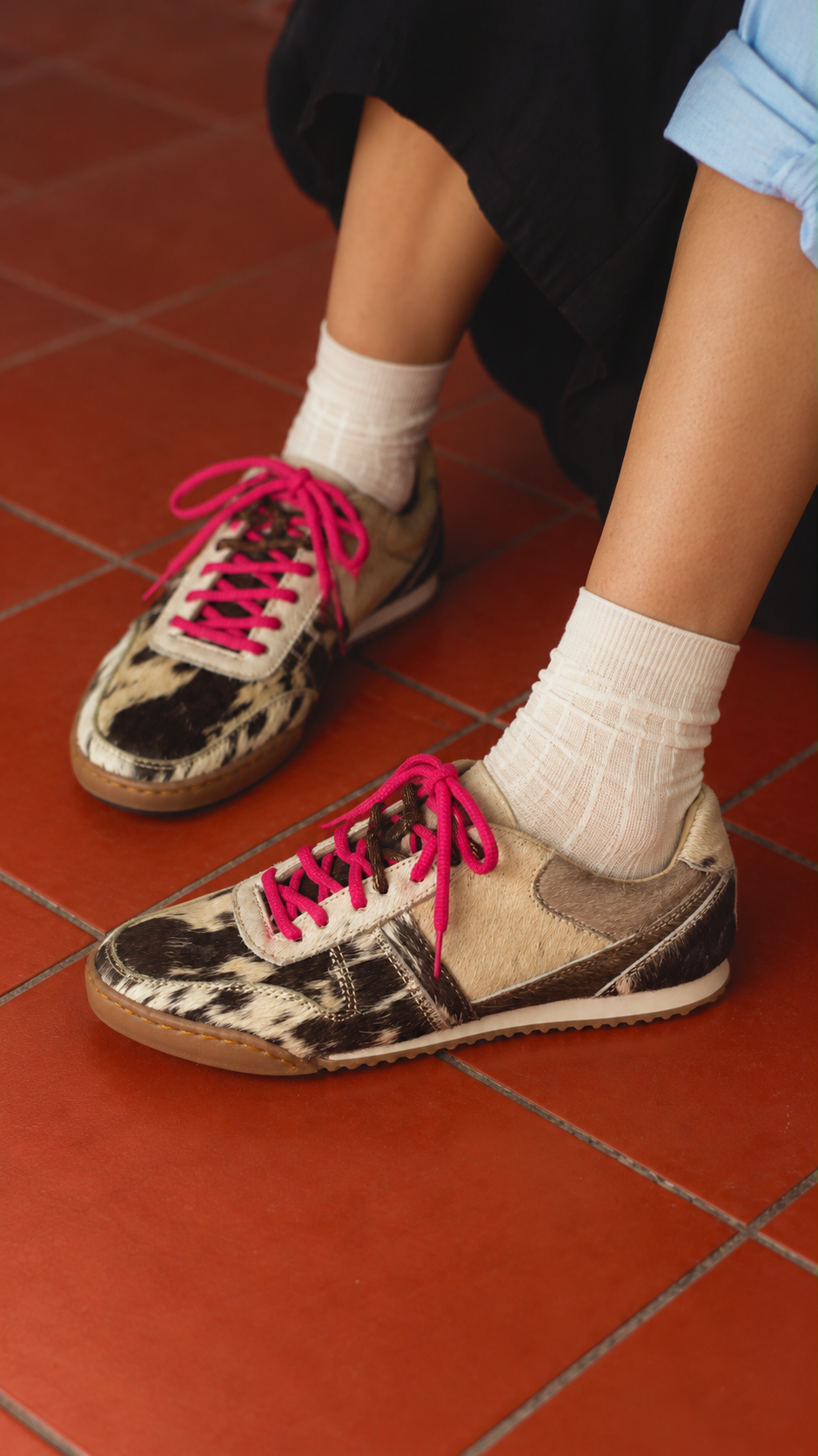 Cattle sneakers agujetas rosas