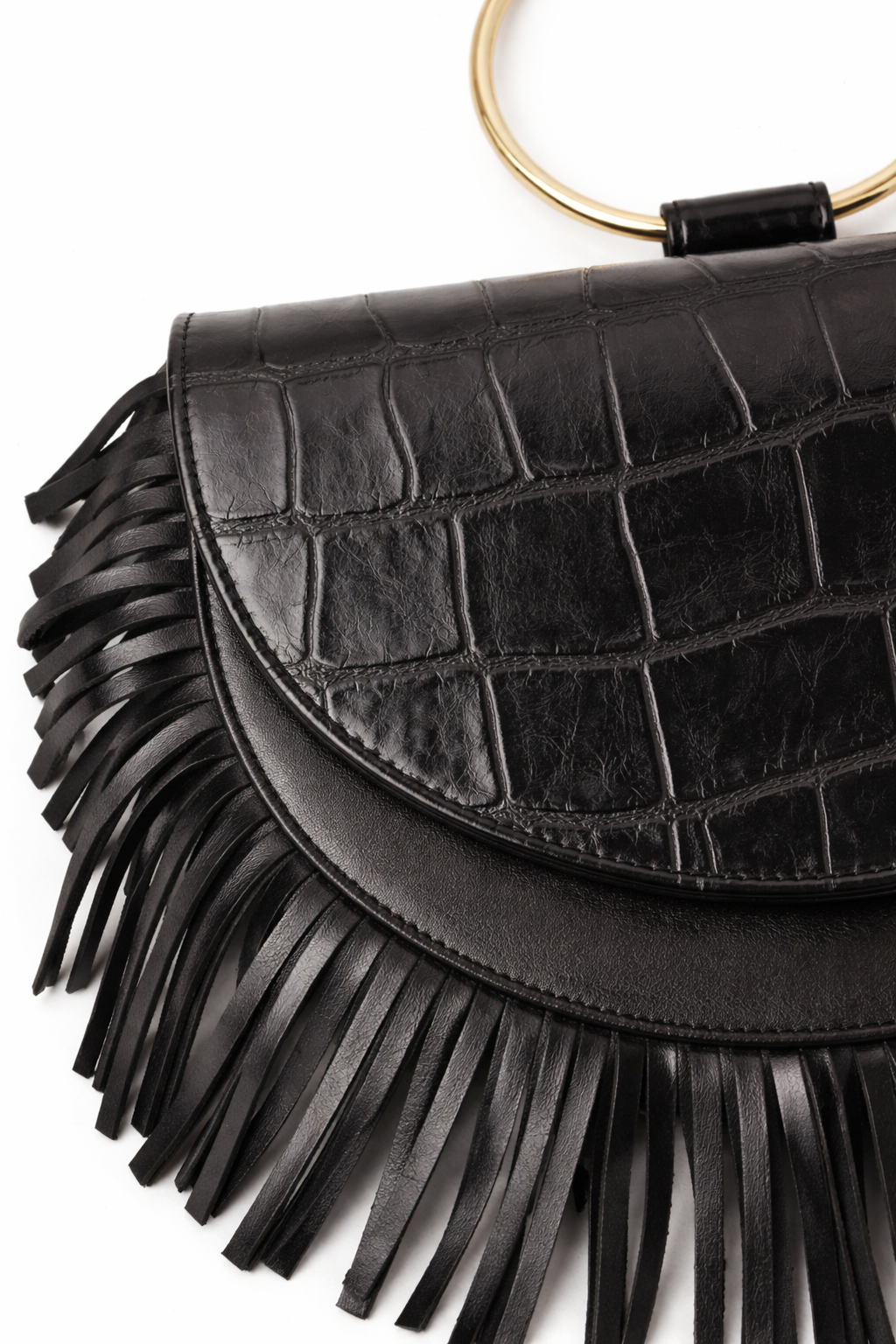 Ring bag deep croco negro