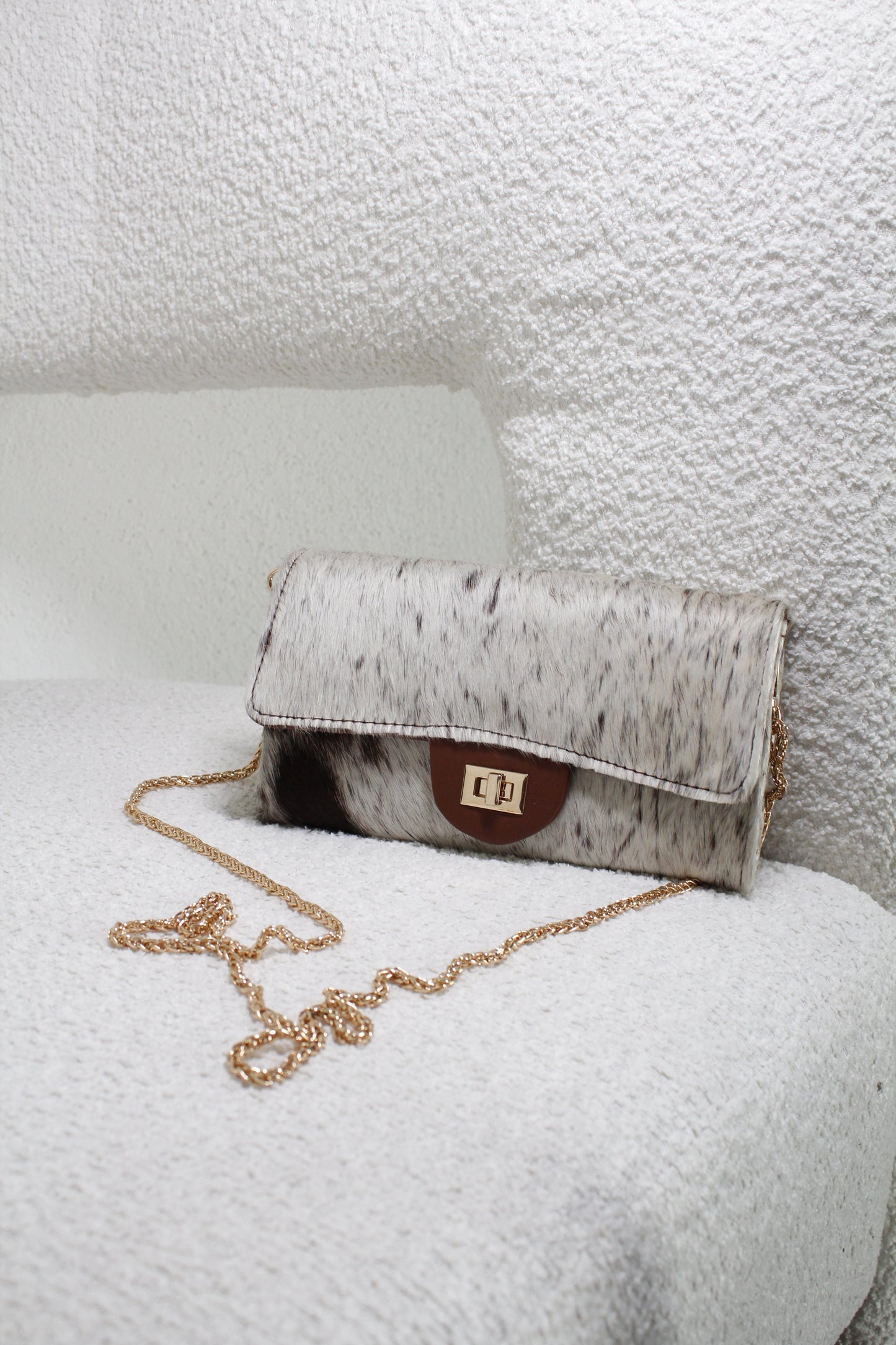 Wallet cow white & coffe